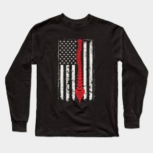 Chiropractic Spine with American flag funny chiropractor Long Sleeve T-Shirt